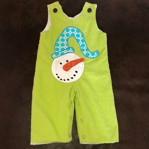 LaJenns Corduroy Snowman Longall Romper 6 Months